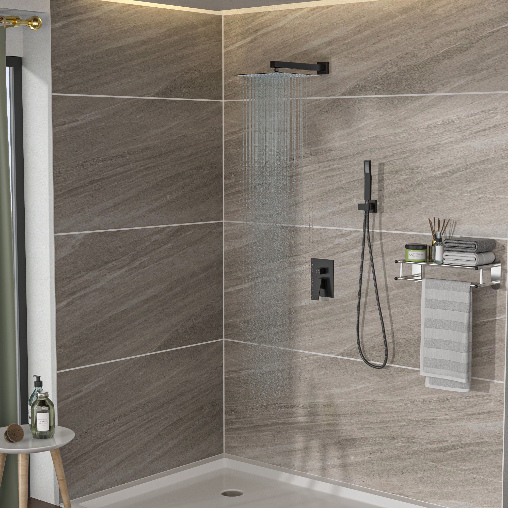 Dual Shower Head 10&quot; Wall Mounted Square Shower System