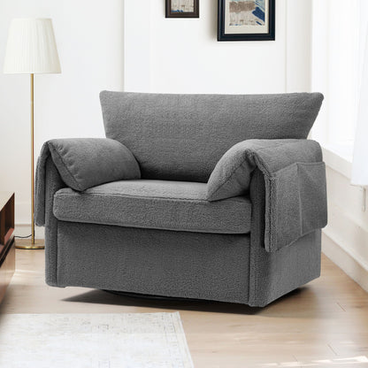 Oversized Swivel Armchair Modern Chair &amp; Single Sofa Lounge, Comfortable Seating For Living Room