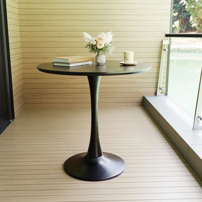 Mid Century Modern Round Dining Table With Top &amp; Pedestal Base