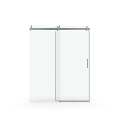 Frameless Soft-Closing Shower Door, 1/4&quot; (6 Mm) Tempered Glass Single Sliding With Explosion Proof Coating