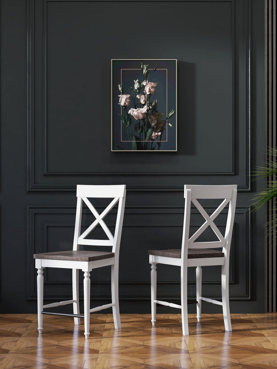 Mountina - 24&quot; Tall Bar Stools (Set of 2) - Brown / White