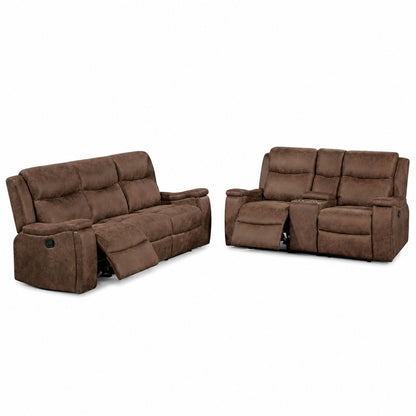 Modern Manual Motion Living Room Set &amp; Hidden Cup Holders