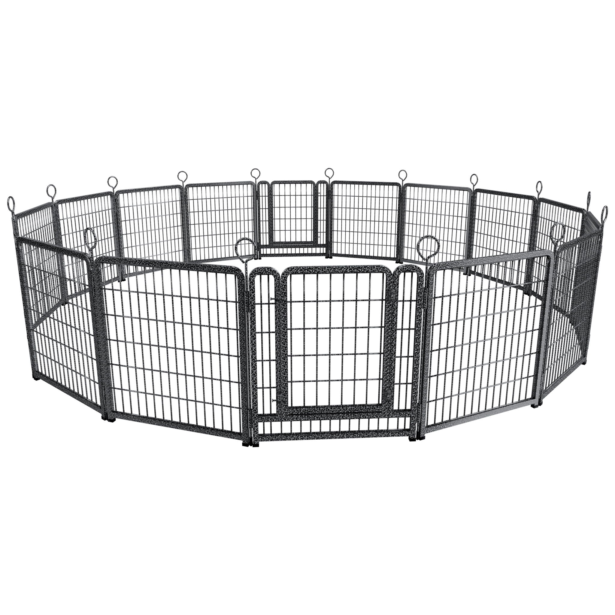 Heavy Duty Dog Playpen Outdoor 16 Piece Panels - Snow Leopard