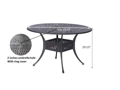 Outdoor Patio Aluminum 48&quot; Round Dining Table - Dessert Night