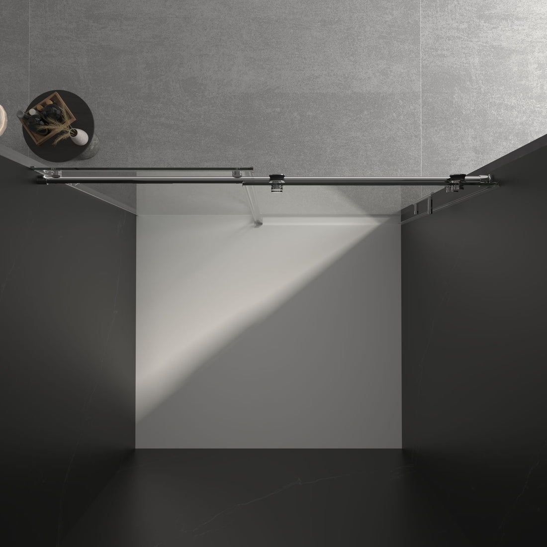 Frameless Shower Door, Sliding Shower Door, With Premium Thick Tempered Glass Shower Enclosure, Double Side Easy Clean Coat, Finished With Buffer - Chrome