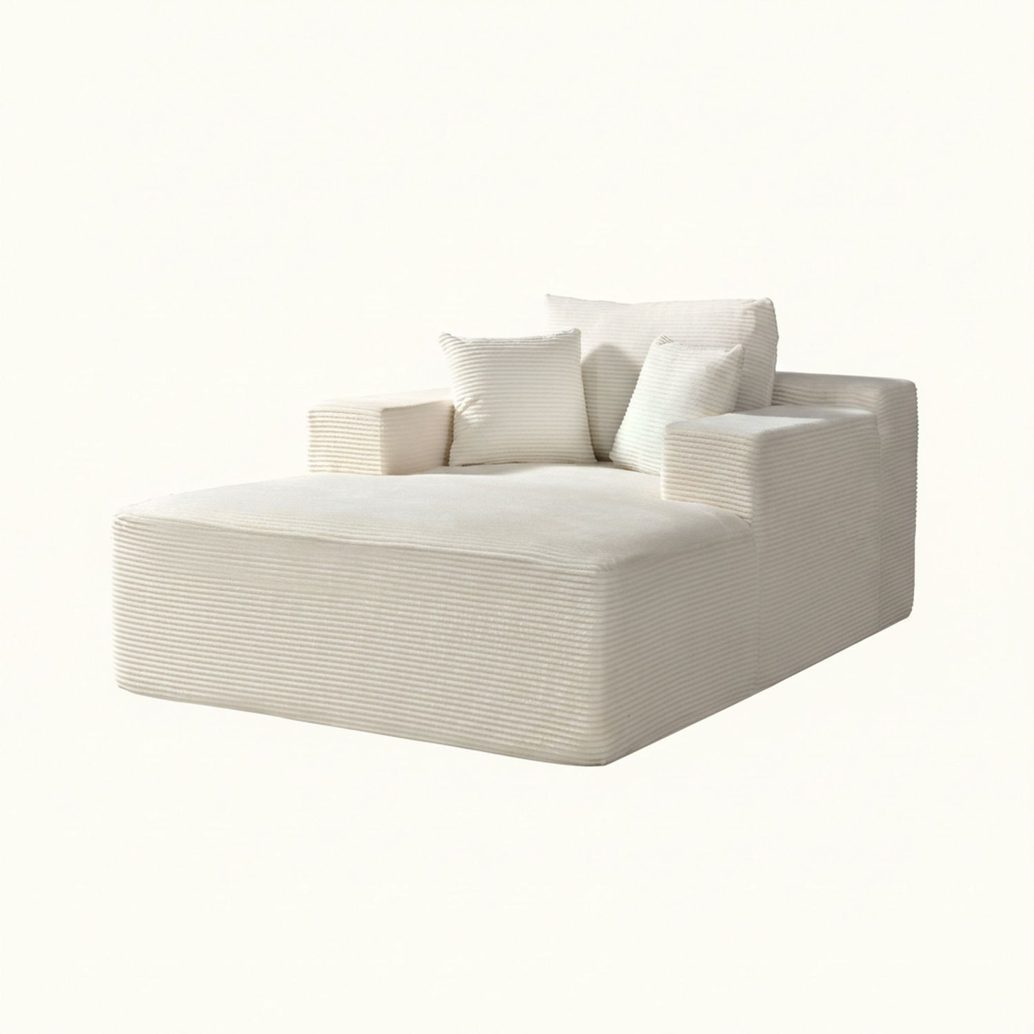 Convertible Chaise Lounge Chair With Wide Armrest &amp; Throw Pillows