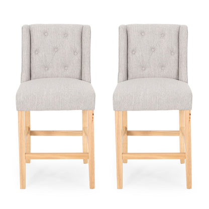 Vienna - Contemporary Fabric Tufted &amp; Wingback Counter Stools (Set of 2)