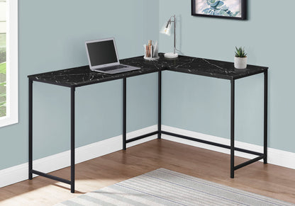 Computer Desk, Home Office, Corner, L Shape, Laptop, Marble Look Contemporary &amp; Modern