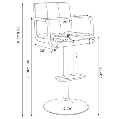 Adjustable Bar Stool With Hydraulic Height Adjustment
