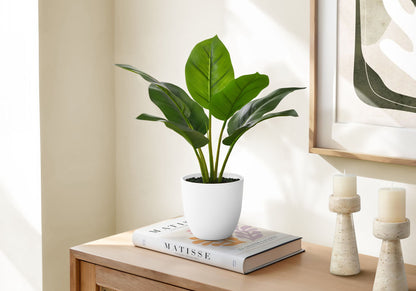 17&quot; Tall, Artificial Plant, Aureum, Indoor, Faux, Fake, Table, Greenery, Potted, Real Touch, Decorative - Green / White