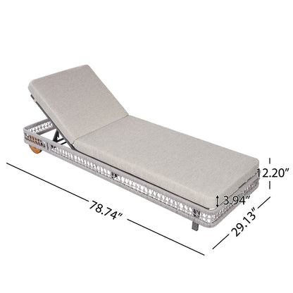 Outdoor Chaise Lounge &amp; Wheels, 5 Position Adjustable Backrest