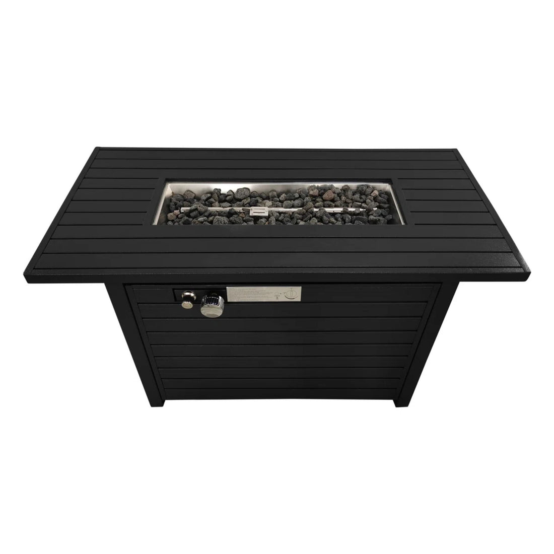 Outdoor Fire Pit Table &amp; Lid - Black