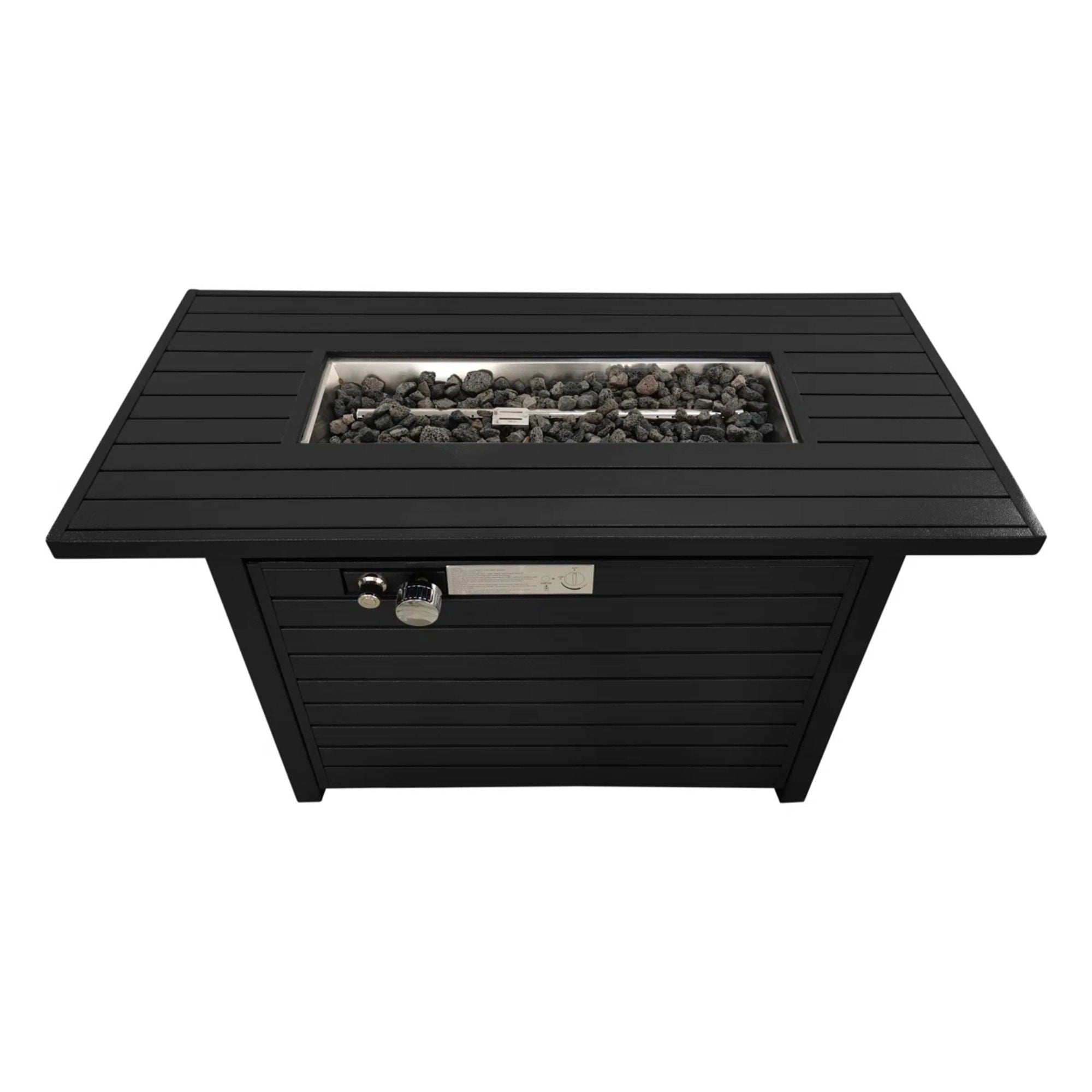 Outdoor Fire Pit Table &amp; Lid - Black