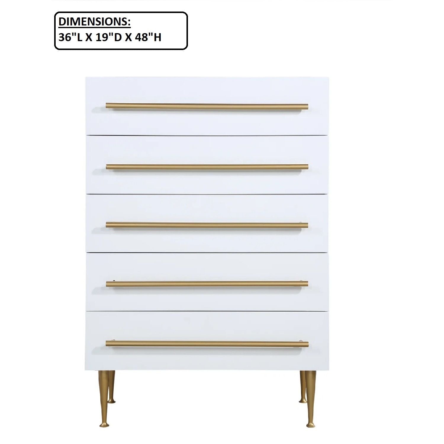 Contemporary 5 Drawer Chest For Bedroom