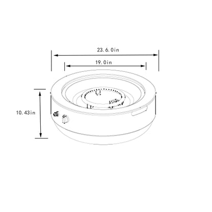 23&quot; Propane Gas Fire Pit Bowl, 40000 Btu Round Steel Fire Pit For Outside Patio Deck Garden Backyard - Gray