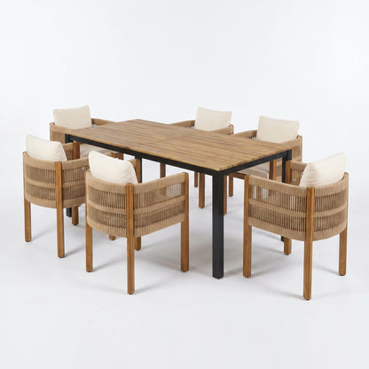 Outdoor Dining Set &amp; Table And Rope Chairs