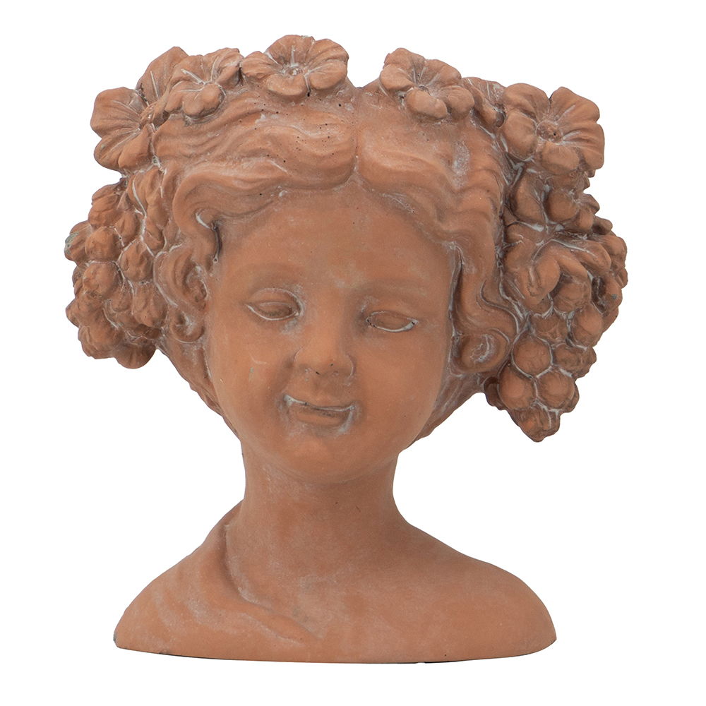 8X4X9&quot; Visage Head Bust Planter, Home Wall Planter - Brown