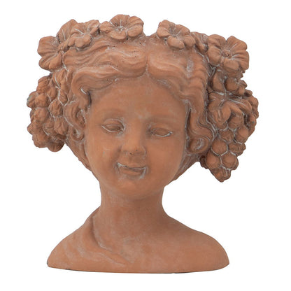 8X4X9&quot; Visage Head Bust Planter, Home Wall Planter - Brown