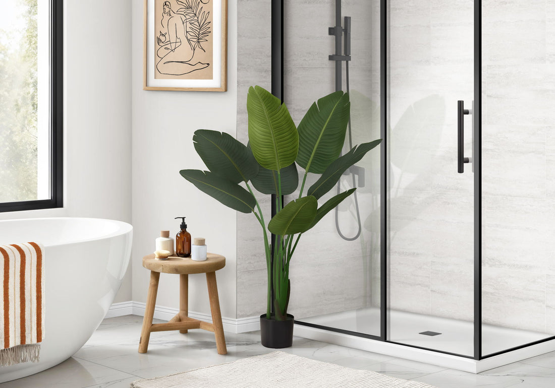 44&quot; Tall, Artificial Plant, Bird Of Paradise Tree, Indoor, Faux, Fake, Floor, Greenery, Potted, Decorative - Green / Black