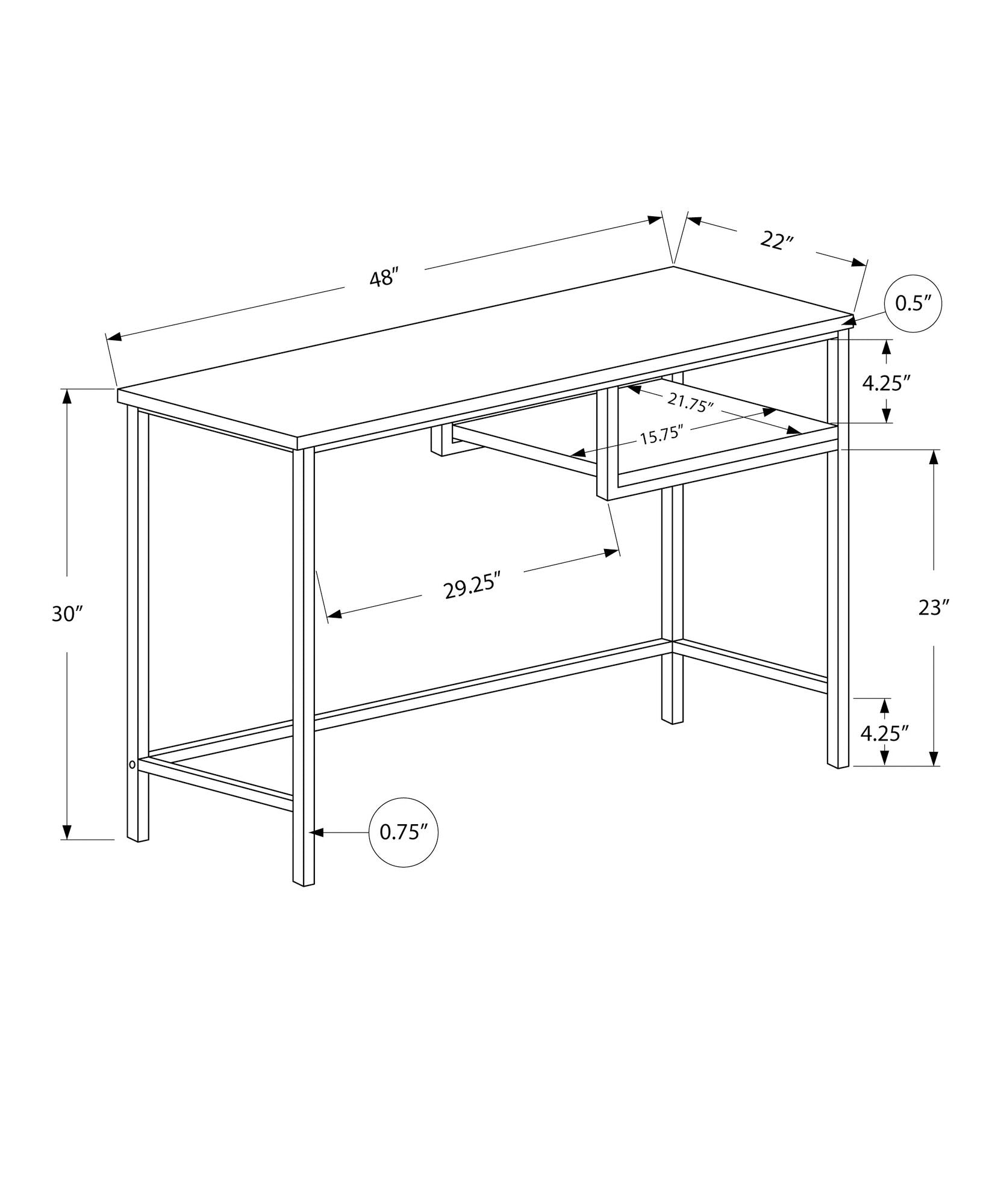 Computer Desk For Home Office, Compact Modern Design, Contemporary &amp; Modern