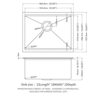 Gunmetal Black Workstation Kitchen Sink 23X18X10&quot; Single Bowl Undermount Stainless Steel 16 Gauge With Cutting Board And Accessories