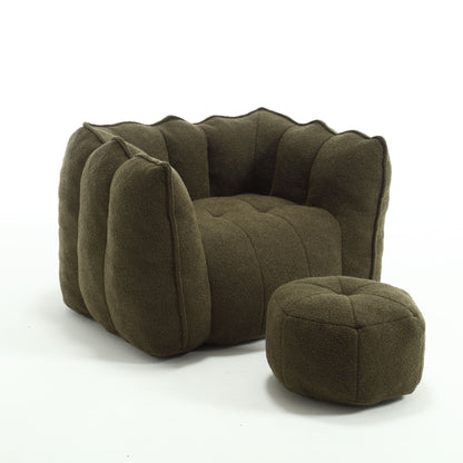 Soft Chenille Bean Bag Chair With High Resilient Foam