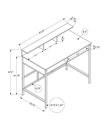 Computer Desk For Home Office, Standing, Storage Shelves, Laptop, Contemporary &amp; Modern