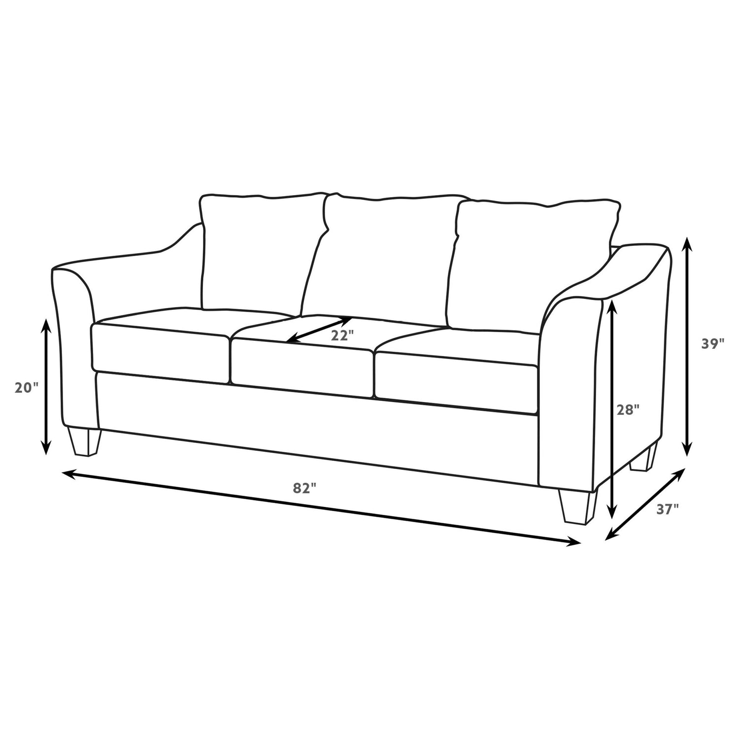 Alcazar - Arm Sofa - Sand