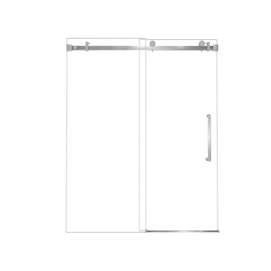 Frameless Single Sliding Shower Door &amp; Handle And Square Tube Track