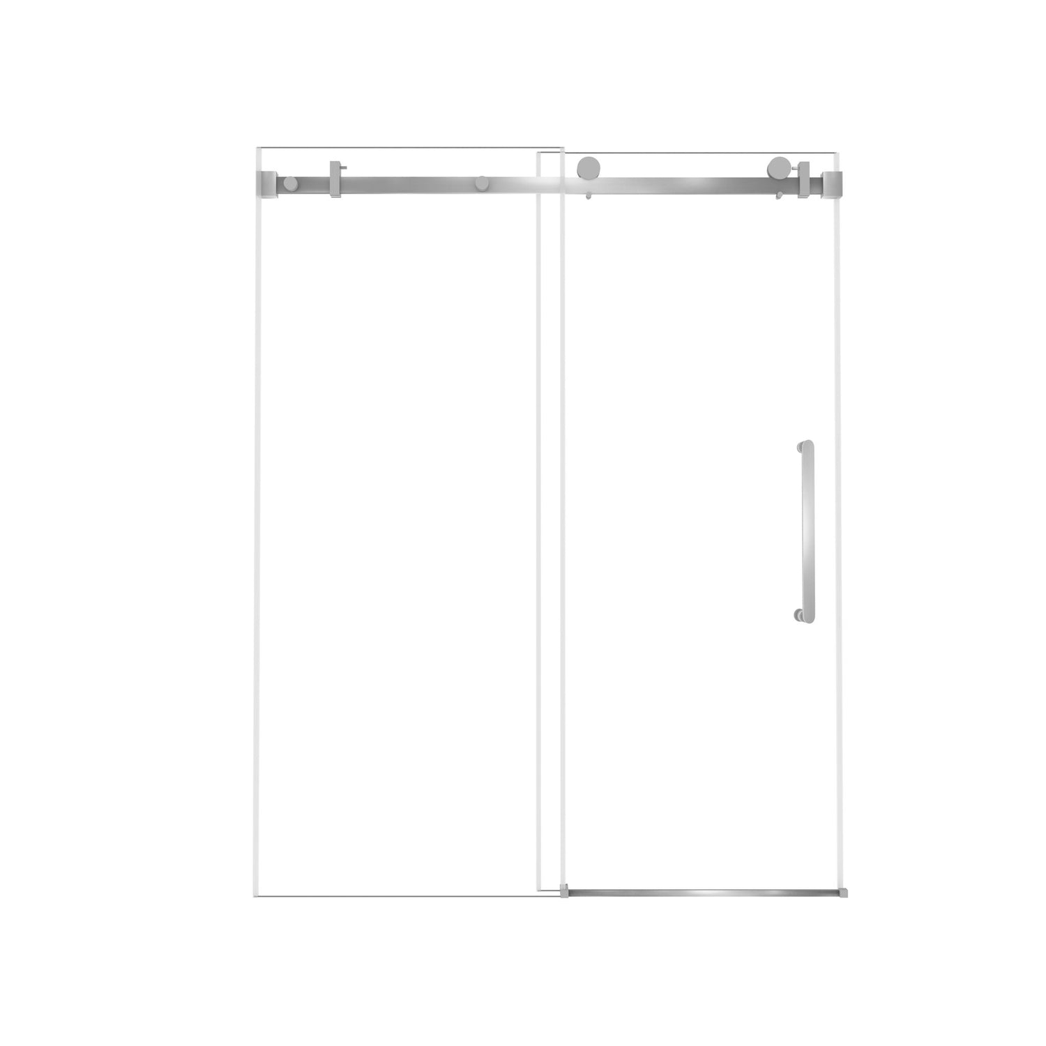Frameless Single Sliding Shower Door &amp; Handle And Square Tube Track