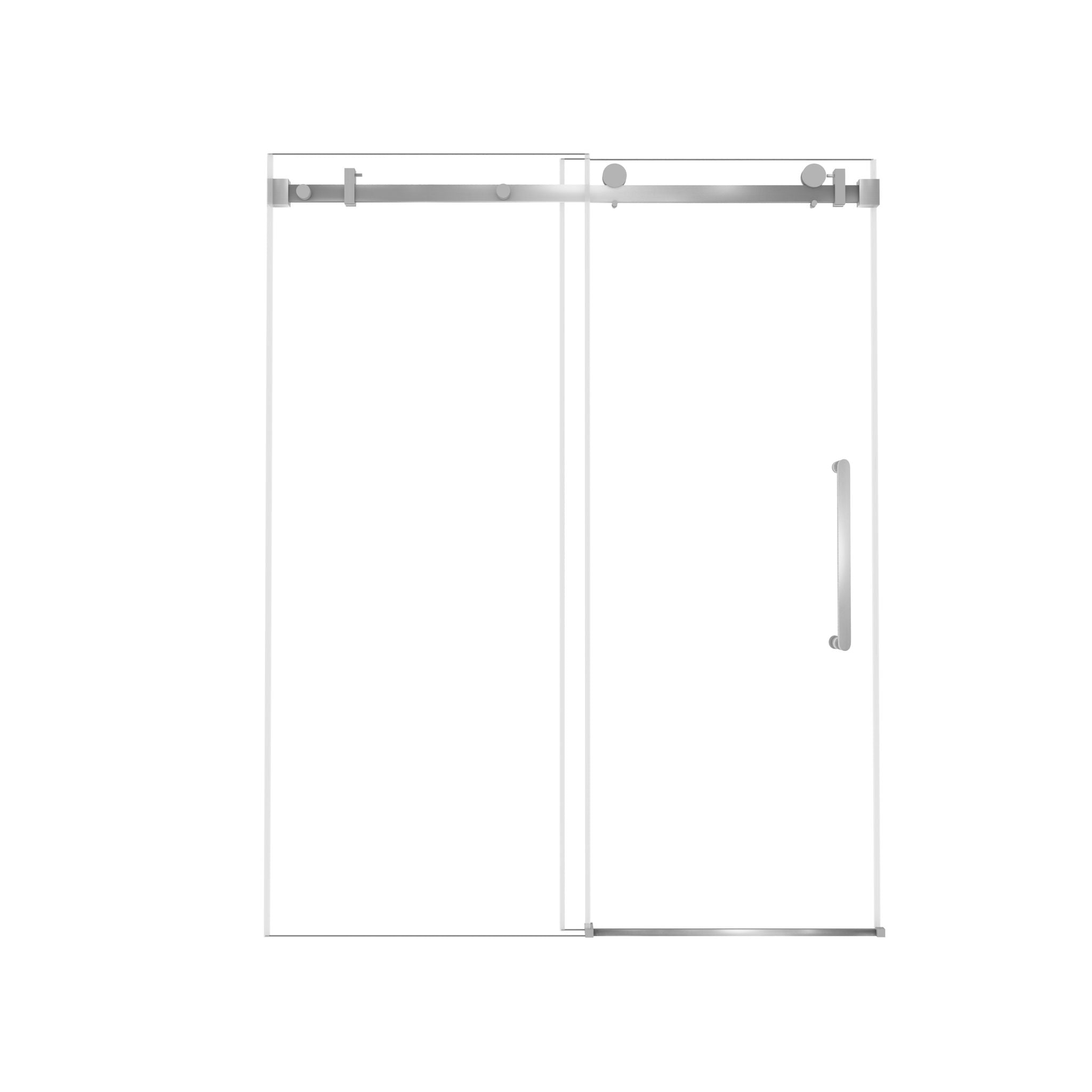 Frameless Single Sliding Shower Door &amp; Handle And Square Tube Track