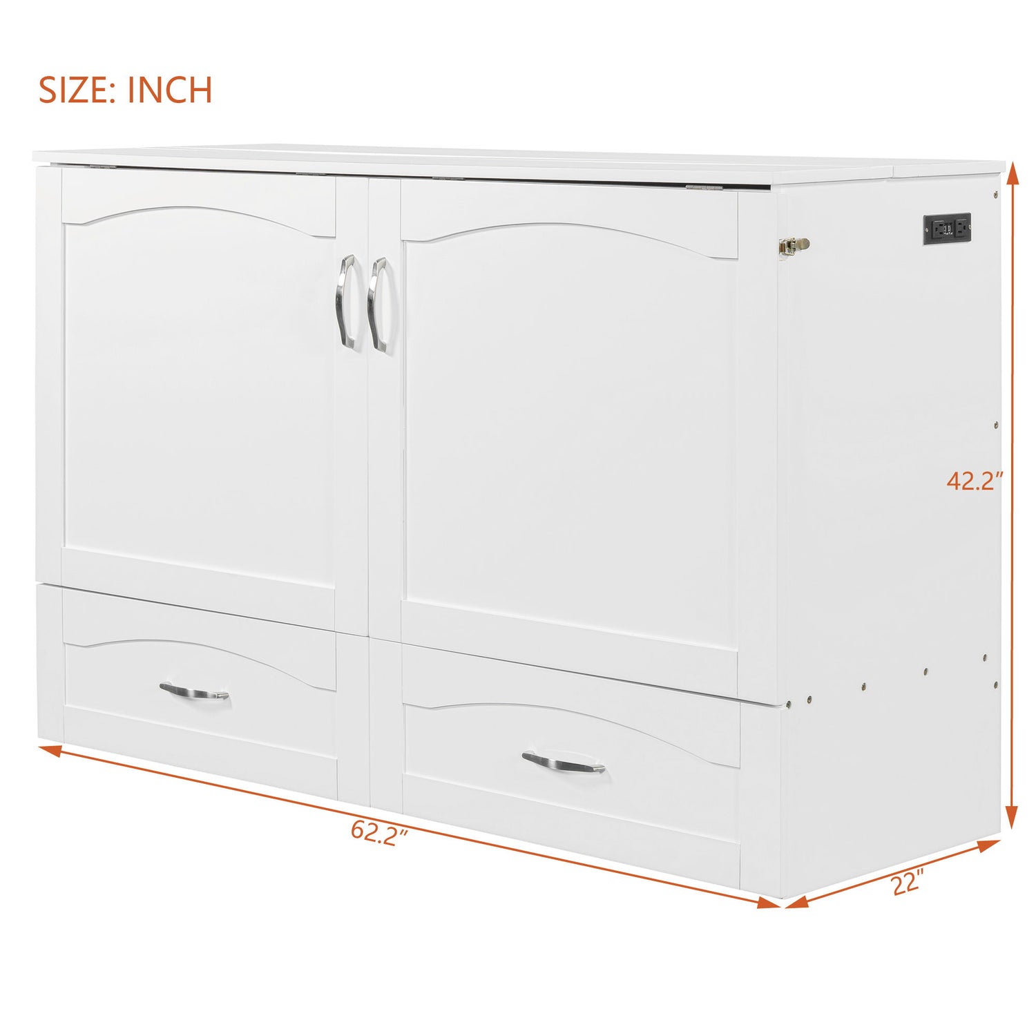 Murphy Bed With Drawer And A Set Of Sockets &amp; USB Ports, Pulley Structure Design