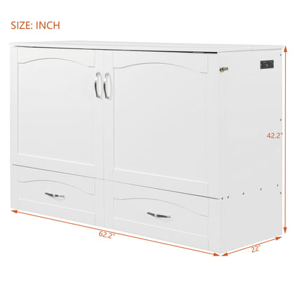 Murphy Bed With Drawer And A Set Of Sockets &amp; USB Ports, Pulley Structure Design