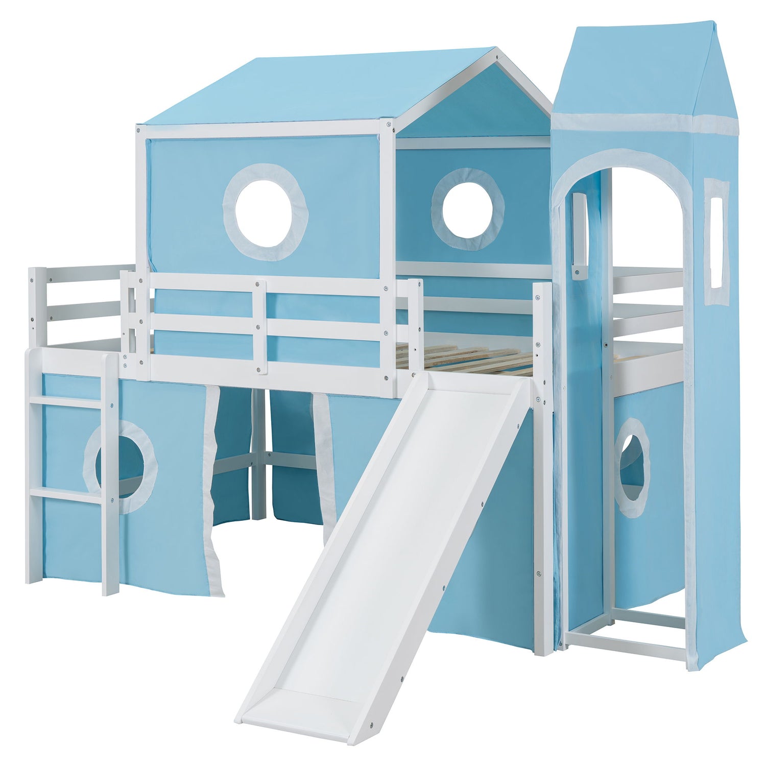 Loft Bed &amp; Slide Tent And Tower