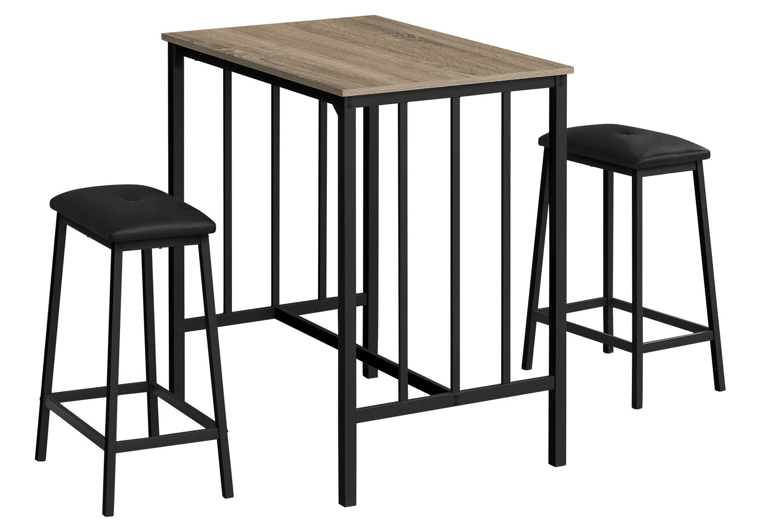 3 Pieces Dining Set, Counter Height, Rectangular, Small, Contemporary &amp; Modern