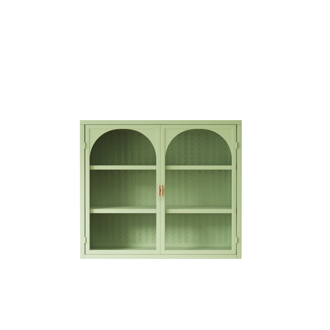 2 Door Wall Cabinet With 3 Tier Storage - Green