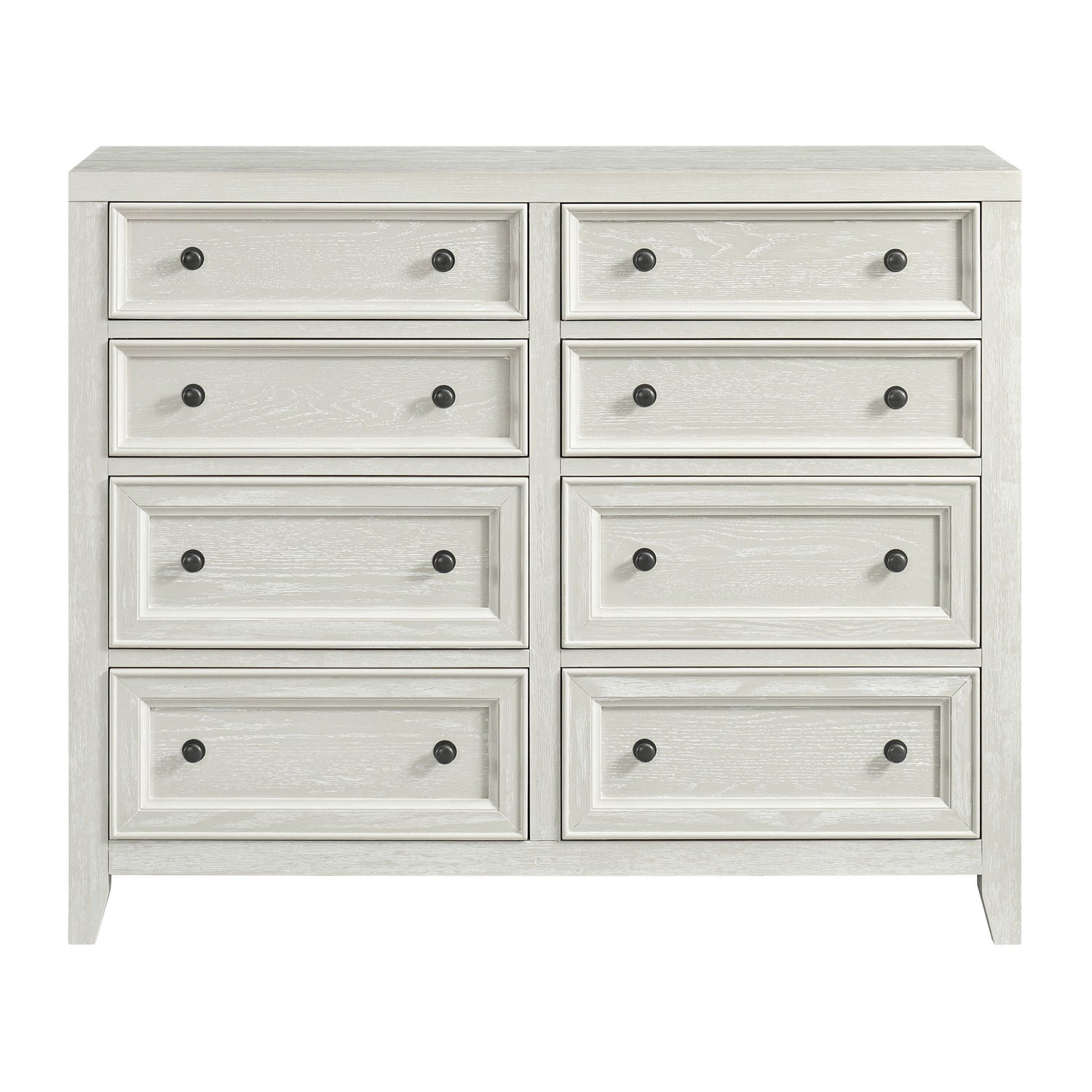8 Drawer Dresser With Framed Fronts And Smooth Metal Glides
