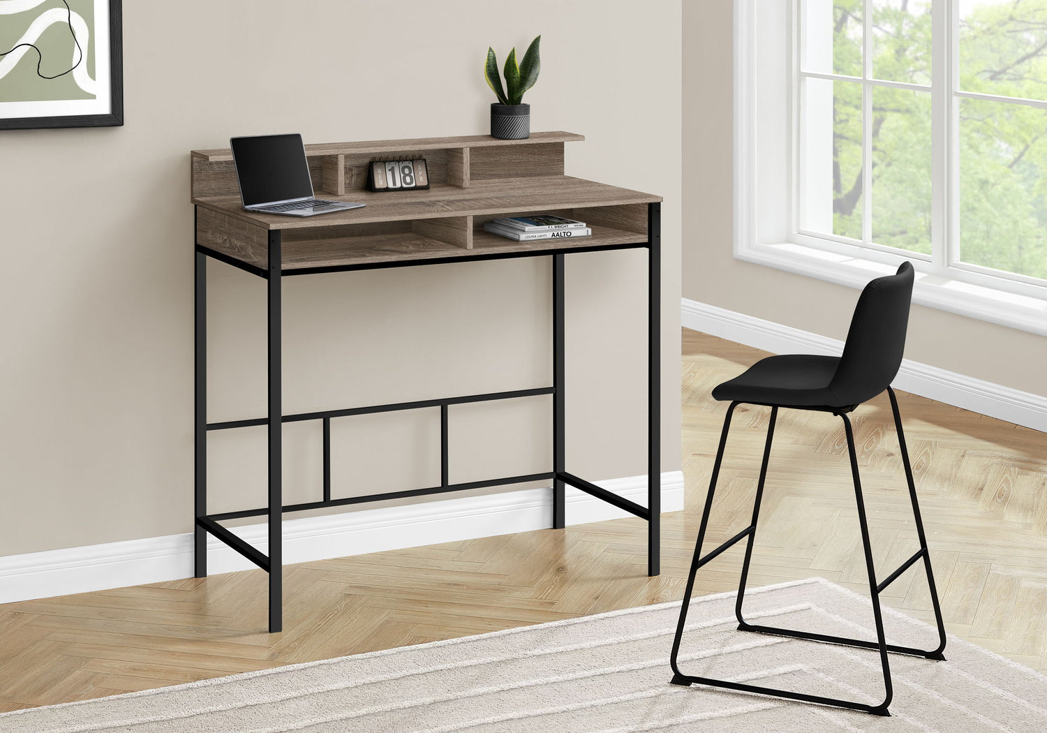 Computer Desk For Home Office, Standing, Storage Shelves, Laptop, Contemporary &amp; Modern