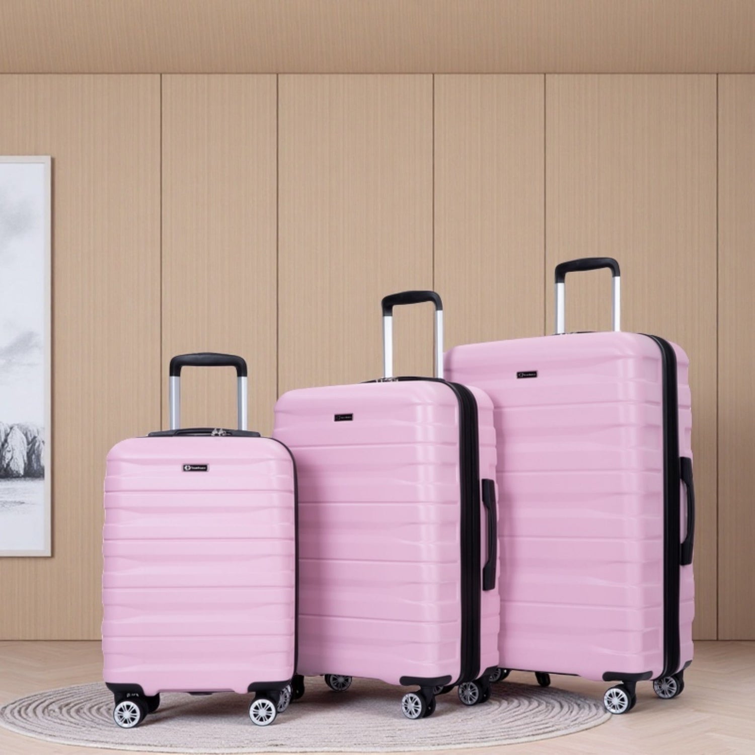 3 Piece Luggage Sets Lightweight &amp; Durable Expandable Suitcase With Two Hooks