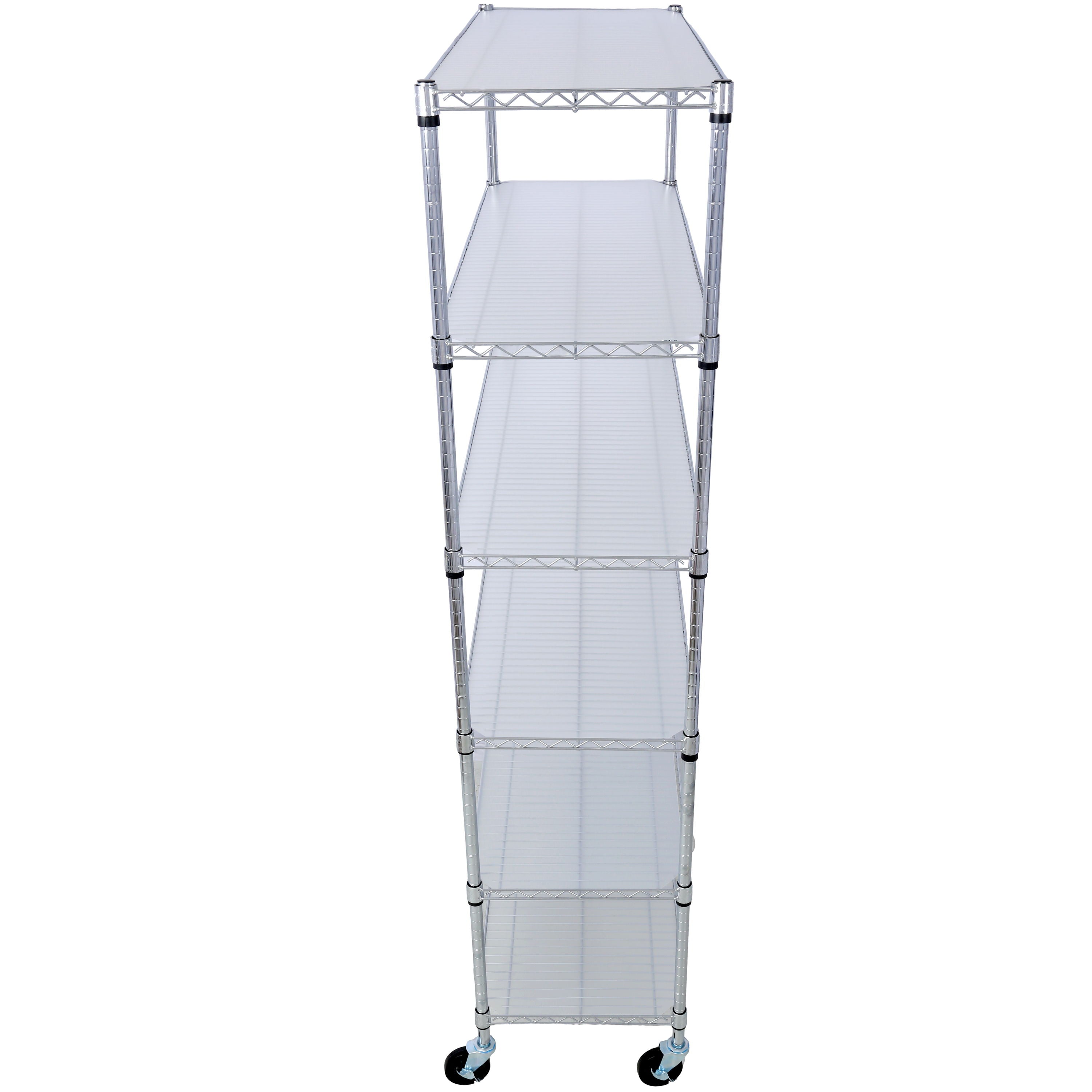 6 Tier 6000Lbs Capacity Nsf Metal Shelf Wire Shelving Unit, Heavy Duty Adjustable Storage Rack With Wheels &amp; Shelf Liners For Commercial Grade Utility Steel Storage Rack