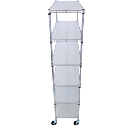 6 Tier 6000Lbs Capacity Nsf Metal Shelf Wire Shelving Unit, Heavy Duty Adjustable Storage Rack With Wheels &amp; Shelf Liners For Commercial Grade Utility Steel Storage Rack