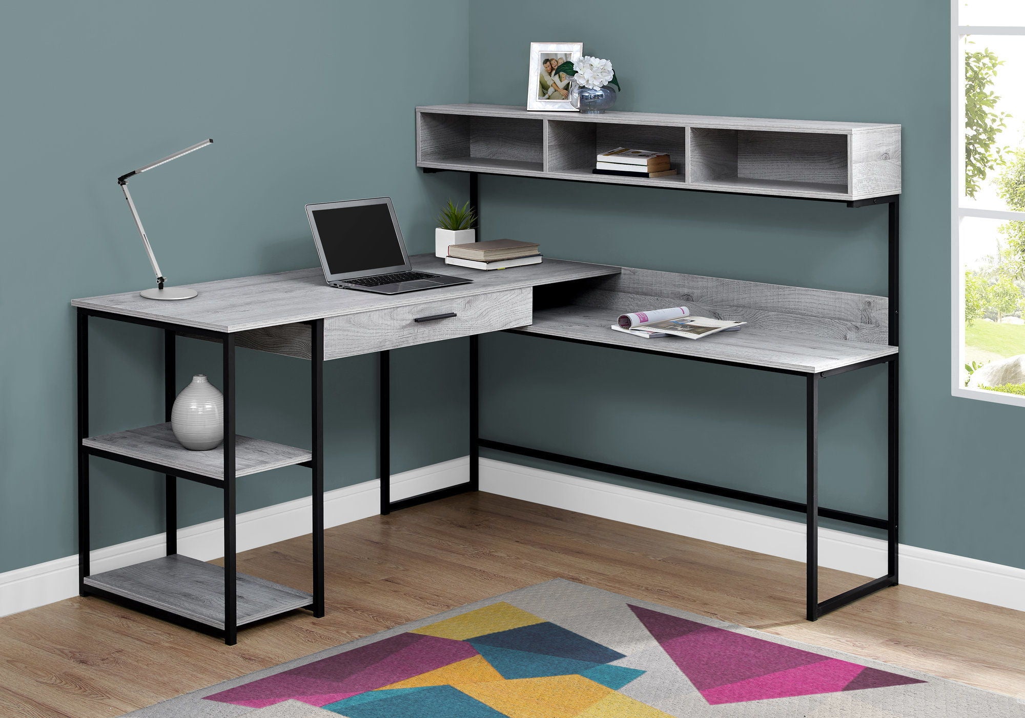 Computer Desk, Home Office, Corner, Storage Drawers, L Shape, Laptop, Contemporary &amp; Modern