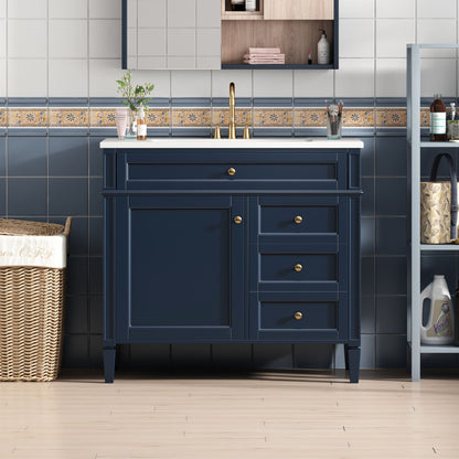 Bathroom Vanity &amp; Top Sink, Modern Bathroom Storage Cabinet With 2 Drawers And A Tip-Out Drawer