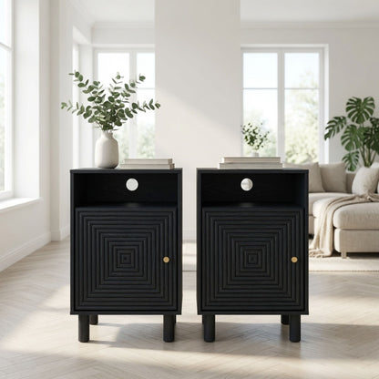 Nightstand With Charging Station &amp; Storage