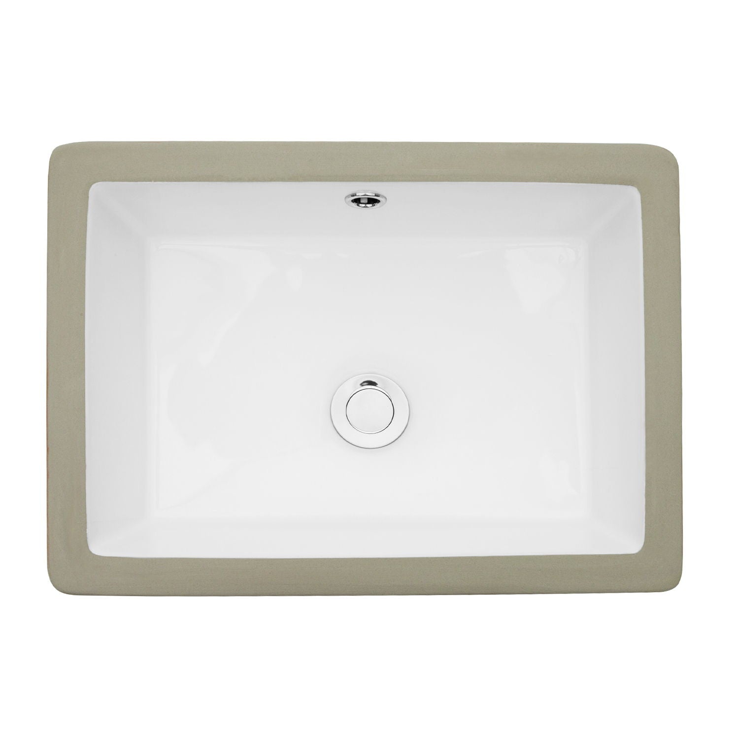 Modern Ceramic Rectangular Undermount Bathroom Sink With Overflow