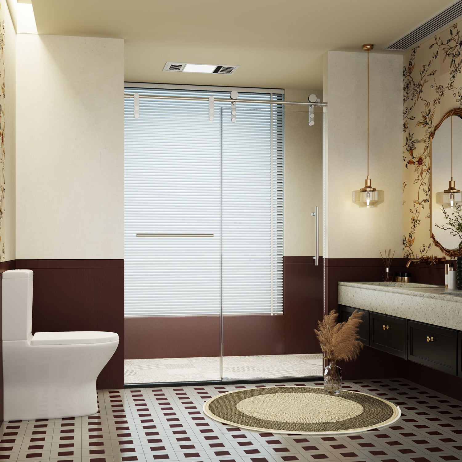 Frameless Single Sliding Shower Doors With Towel Rail &amp; Handle