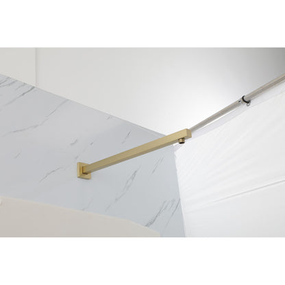 Wall Mounted Shower Arm With Flange, 16&quot; Stainless Steel For Rain Shower Heads - Gold