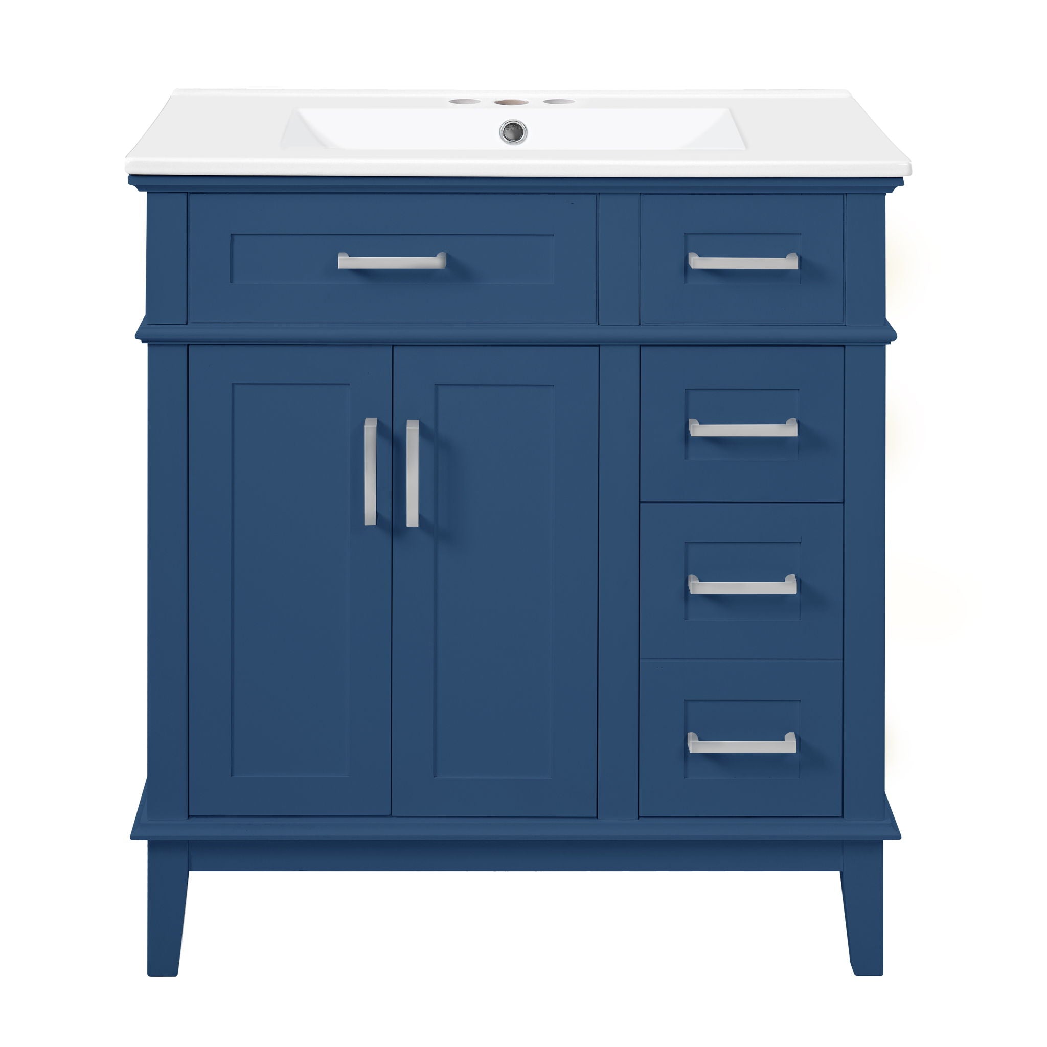 Modern Bathroom Vanity With Sink, Storage Cabinet, Soft Close Doors, Deep &amp; Standard Drawers