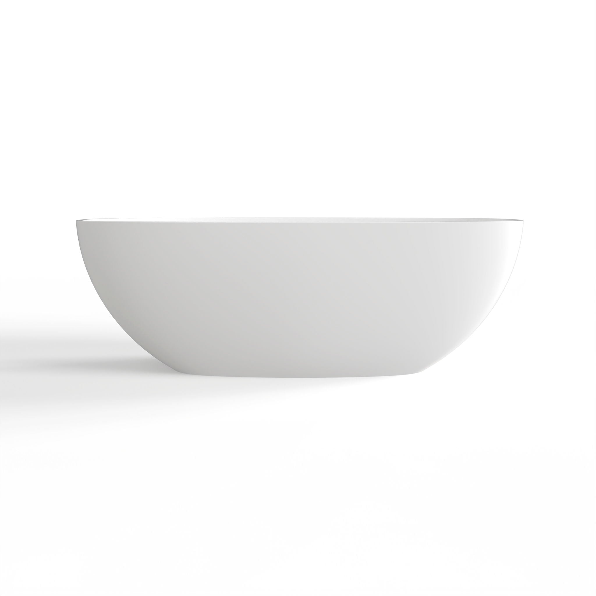 Soaking Bathtub, Freestanding, Solid Surface - Matte White
