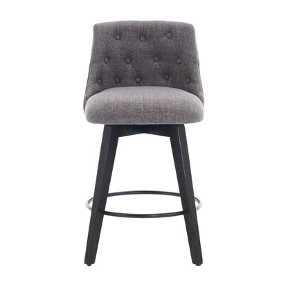 Swivel Bar Stools &amp; Button Tufted Back (Set of 2)
